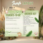 Safari Baby Shower Activity Booklet, Jungle Animals Games Bundle, Girl Boy Booklet, Wild Zoo, Oh Baby Games, Printable Party Decor Template