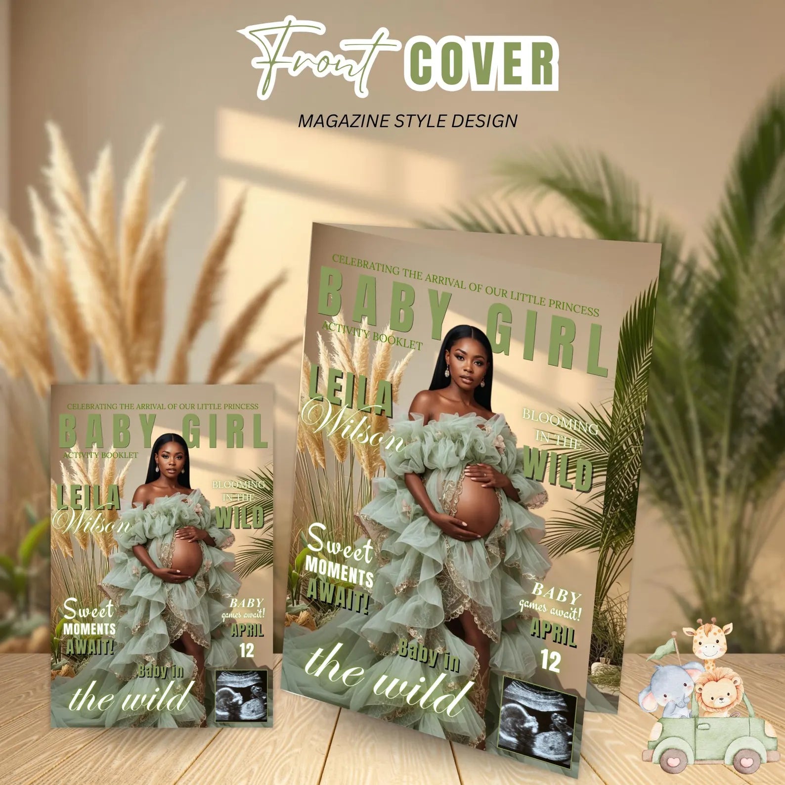 Safari Baby Shower Activity Booklet, Jungle Animals Games Bundle, Girl Boy Booklet, Wild Zoo, Oh Baby Games, Printable Party Decor Template