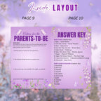 Wildflower Baby Shower Activity Booklet, Baby In Bloom Games Bundle, Purple Butterfly Themed with photo, Printable Party Decor Template