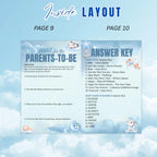 Cloud 9 Baby Shower Activity Booklet, Blue Cloud Nine Games Bundle, Boy Booklet with photo, Oh Baby Games Printable Party Decor Template