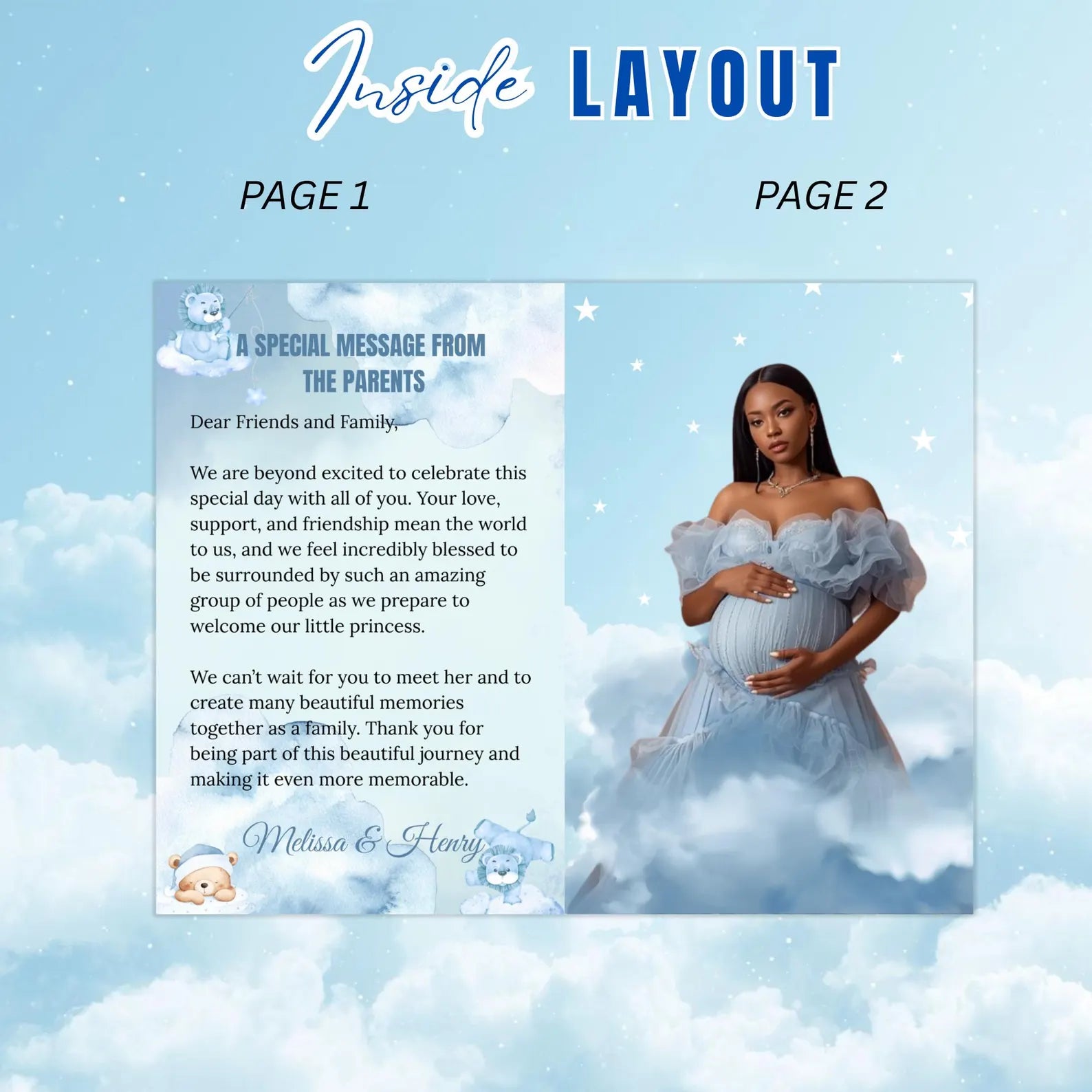 Cloud 9 Baby Shower Activity Booklet, Blue Cloud Nine Games Bundle, Boy Booklet with photo, Oh Baby Games Printable Party Decor Template