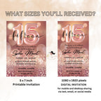 Rose Gold 15th Birthday Invitation, Quinceanera Party Invite, Sweet Fifteenth Dinner Invite, Teen Girl Birthday Brunch Printable Template