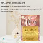 Rose Gold 15th Birthday Invitation, Quinceanera Party Invite, Sweet Fifteenth Dinner Invite, Teen Girl Birthday Brunch Printable Template