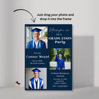Men Graduation Announcement 2026 Invitation for boys, Navy Blue Grad Party Invite, College Graduation Day for male, Senior Graduation Cards
