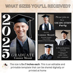 Men Graduation Announcement Invitation, Class of 2026 Senior Graduate Party with photo invite, Editable Male College Graduation Day Template