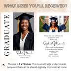 Digital College Graduation Announcement 2026, Senior Grad Party Invite with photo, Modern Graduation Day, High School Graduation Template