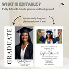 Digital College Graduation Announcement 2026, Senior Grad Party Invite with photo, Modern Graduation Day, High School Graduation Template
