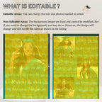 Digital Graduation Announcement Invitation Green Gold 2026 Senior Graduate Party with photo invite, Editable College Graduation Day Template
