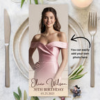Birthday Dinner Menu Template, Printable Dinner Party Menu, White gold Menu Cards, Digital Menu with photos, Lunch Menu, Modern Wedding Menu