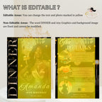 Digital Birthday Dinner Invitation for women, Black gold 30th Birthday Dinner Party Invite, Elegant Adult Birthday Dinner Printable cards