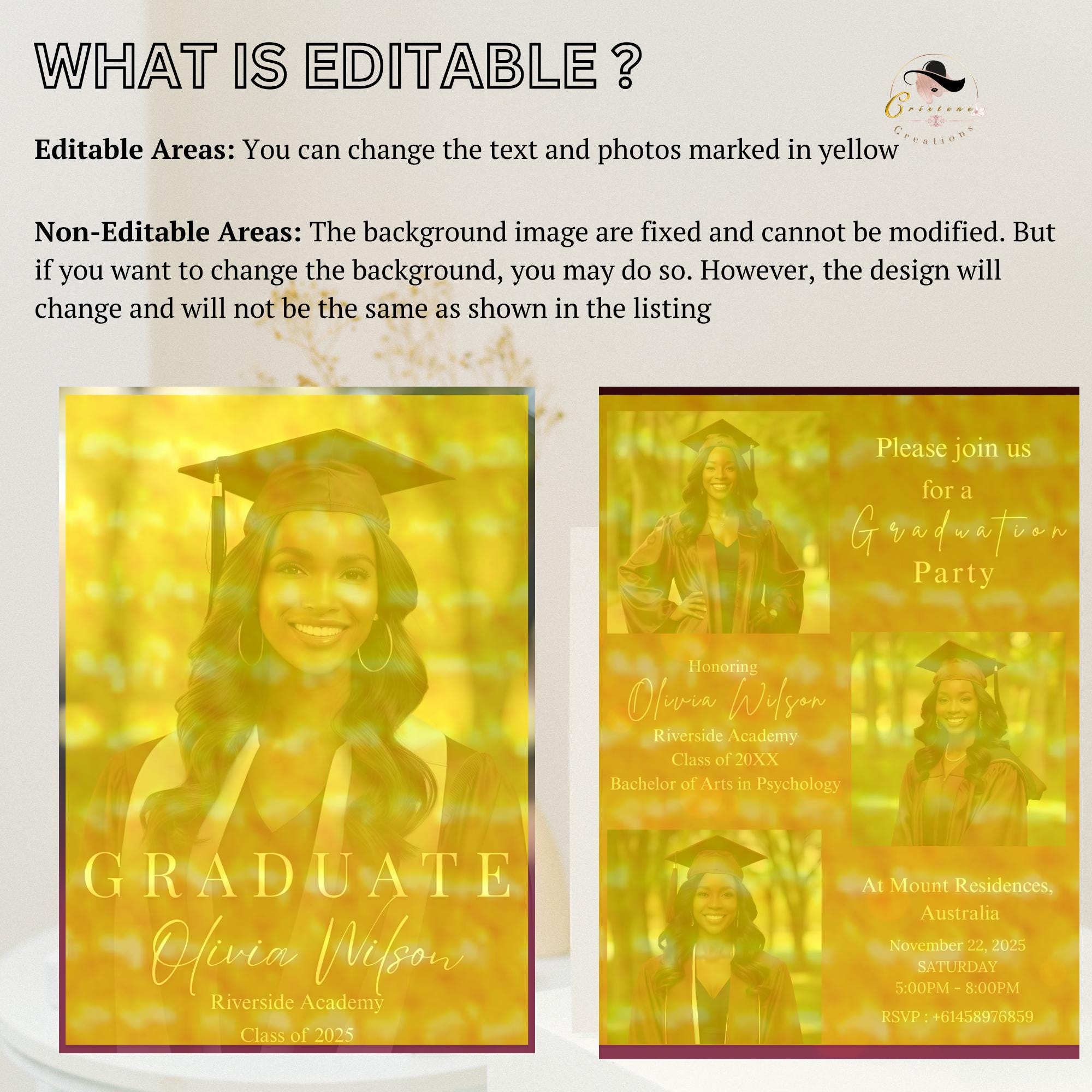 Maroon Graduation Announcement 2026 Invitation, Female Senior Grad Party Invite with photo, Burgundy College Graduation Day Digital Template