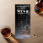 Birthday Menu Template for Men, Dinner Menu Party with photo, Printable Menu Card for male, Bachelor Party Food Menu Event, Boy Whiskey Menu