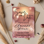 Digital Save the date Birthday Party Invitation Rose Gold Pink Save the date cards, Elegant sweet 16 save the date Invite Printable template