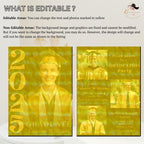 Digital Graduation Announcement Invitation Black Gold 2026 Senior Graduate Party with photo invite, Editable Men College Graduation Template