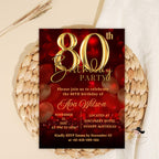 Digital 80th birthday invitation woman, 80 and fabulous, 80th birthday dinner invite for mum, Eighty birthday party printable card template