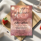 Digital 18th Birthday invitation Pink rose gold 18th birthday dinner invite, Girl 18th debutante invitation card printable Editable template
