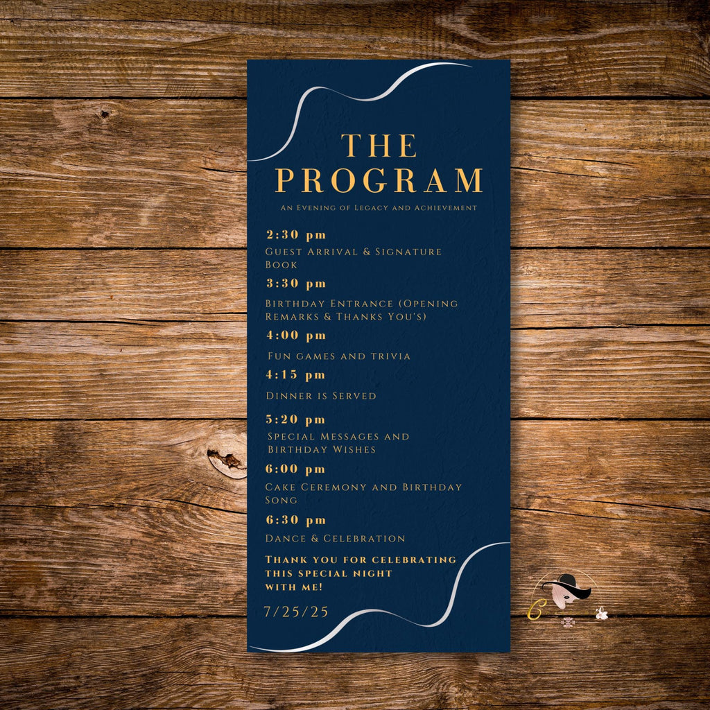 Men Birthday Menu and Program template, Navy Blue Menu card printable Dinner food menu Bachelor party menu Boy whiskey menu, Event Programme