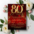 Digital 80th birthday invitation woman, 80 and fabulous, 80th birthday dinner invite for mum, Eighty birthday party printable card template