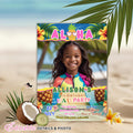 Aloha Luau birthday invitation with photo, Kids tropical party invite, Summer beach party 4th birthday, Digital Hawaiian Pool party for kids