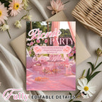 Pink Picnic Birthday Party Invitation, Garden Party Invite (Digital Download)