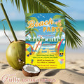 Editable Beach birthday invitation boy Beach themed party Surfs up birthday invite Kids summer birthday card Aloha tropical party invitation