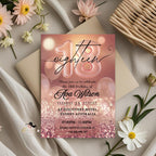 Digital 18th Birthday invitation Pink rose gold 18th birthday dinner invite, Girl 18th debutante invitation card printable Editable template