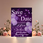 Purple Save the Date invitation Digital Birthday party invite Sweet 16 Save the Date card Printable Wedding Announcement Editable Template