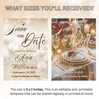 Digital Save the Date invitation White Gold Wedding Announcement invite Elegant Birthday Dinner Save the date Card Engagement Party Template
