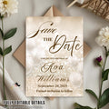 Digital Save the Date invitation White Gold Wedding Announcement invite Elegant Birthday Dinner Save the date Card Engagement Party Template