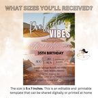 Digital Pool party birthday invitation Brunch Poolside invite Tropical Summer birthday card printable Tequila sunrise Bachelorette template