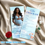Baby Shower Program Template Blue with photo It's a Boy Baby Announcement Event Programme, Printable Program cards Boy Baby Shower Itinerary