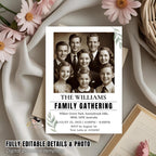 Family Reunion invitation with photo Family gathering Digital invite Family BBQ cookout flyer Annual Reunion Party card Printable template