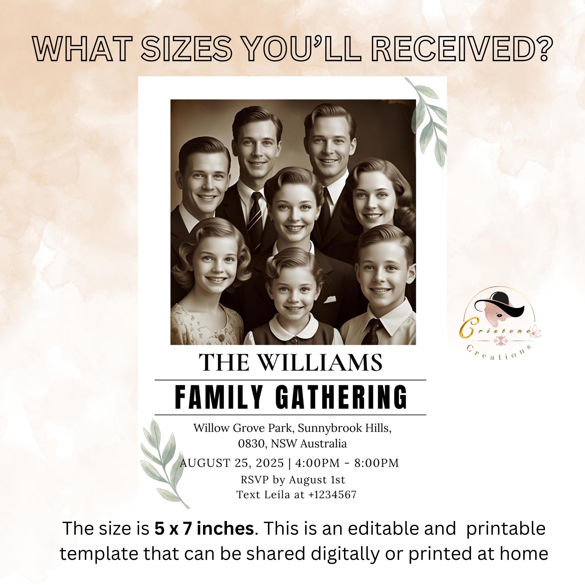 Family Reunion invitation with photo Family gathering Digital invite Family BBQ cookout flyer Annual Reunion Party card Printable template