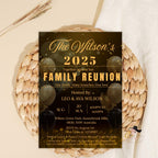 Editable Family Reunion invitation Black gold Family get together party Family gathering invite Family BBQ cookout flyer Printable template