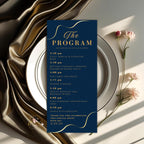 Editable Menu and Program Template Birthday party menu Retirement program card printable Navy Blue Dinner Menu Bridal Shower Event programme