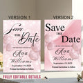Digital Save the Date Birthday party invitation, Pink Bridal Shower invite, Sweet 16 Save the date card Retirement dinner Canva template