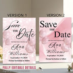 Digital Save the Date Birthday party invitation, Pink Bridal Shower invite, Sweet 16 Save the date card Retirement dinner Canva template