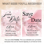 Digital Save the Date Birthday party invitation, Pink Bridal Shower invite, Sweet 16 Save the date card Retirement dinner Canva template