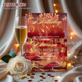 Digital Birthday Dinner Invitation Red Gold Girl Adult Birthday party invite Editable Glam Luxury Dinner party card Printable Canva Template