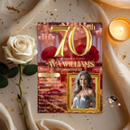 Digital 70th Birthday Invitation with photo Red gold Luxury 70th Birthday Dinner invite Women Editable Seventieth Birthday party Template