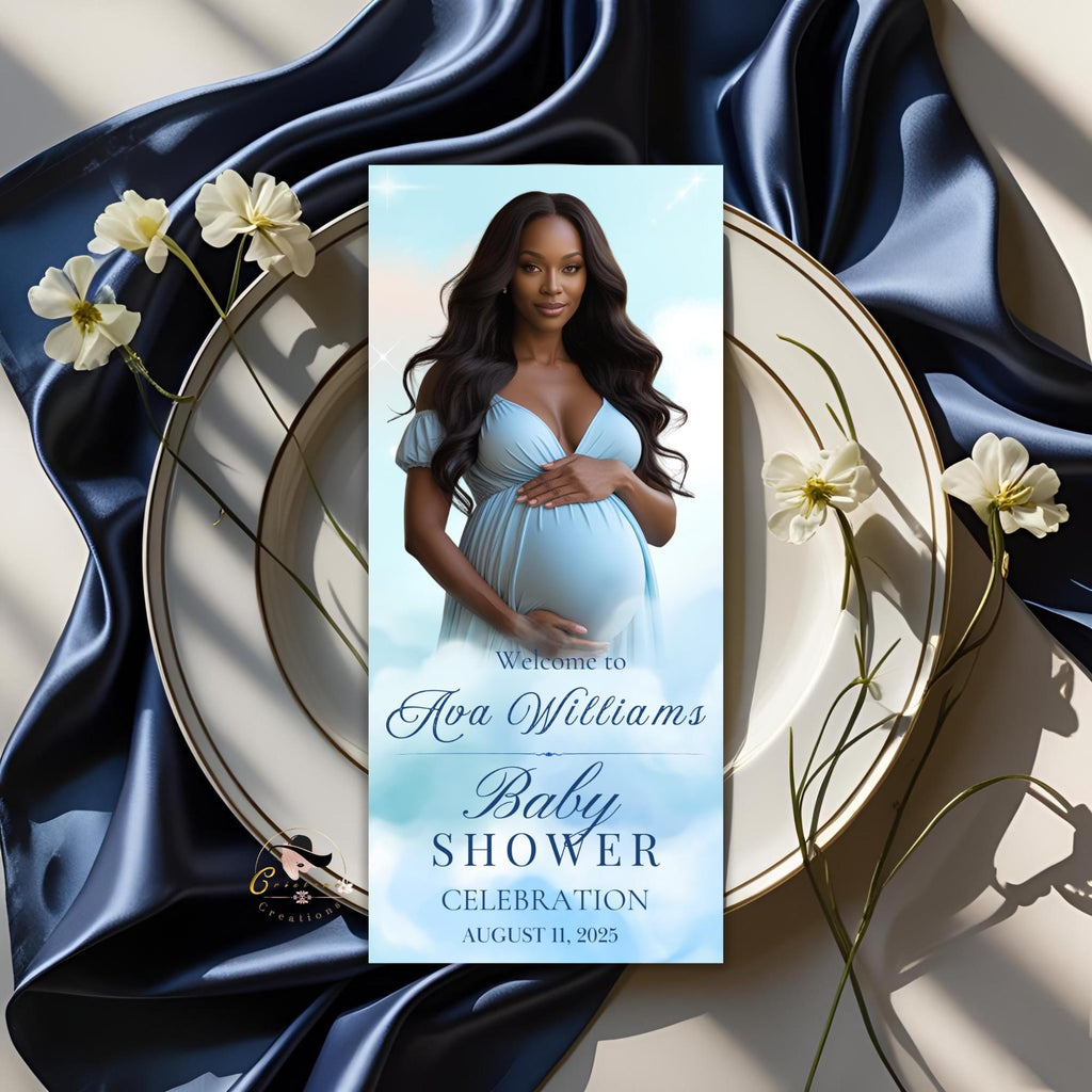 Baby Shower Program Template Blue with photo It's a Boy Baby Announcement Event Programme, Printable Program cards Boy Baby Shower Itinerary