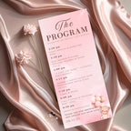 Editable Baby Shower Program Template with photo Pink Baby Shower Itinerary, It's a girl Baby Announcement Order of Events Printable Program