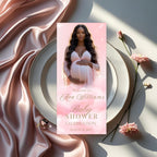 Editable Baby Shower Program Template with photo Pink Baby Shower Itinerary, It's a girl Baby Announcement Order of Events Printable Program
