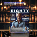 Digital 80th Birthday Invitation Men Blue Silver 80th Birthday Dinner Invite Editable Eightieth Birthday Surprise party with photo Template