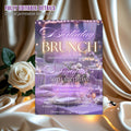 Purple Birthday Brunch Invitation Girl Digital Brunch party invite Glam Luxury Brunch Garden Tea Party Template Adult Lunch Floral invite