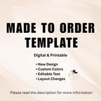 Made to Order Digital and Printable Template, Custom Text, Colors & Layout, Customization Party Template, Personalization Service
