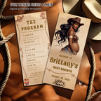 Editable Baby Shower Program Template Cowboy Baby shower Itinerary Card Printable Western Rodeo Order of events Timeline Baby Party Decor