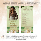 Safari Baby Shower Program Template Jungle Theme Itinerary card Printable Wild Baby Shower Boy Order of event Animal Baby Shower Party Decor