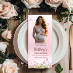 Editable Baby Shower Program Template Floral Garden Tea Baby Shower Itinerary Card Printable Butterfly Party Theme Order of event with photo