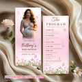 Editable Baby Shower Program Template Floral Garden Tea Baby Shower Itinerary Card Printable Butterfly Party Theme Order of event with photo
